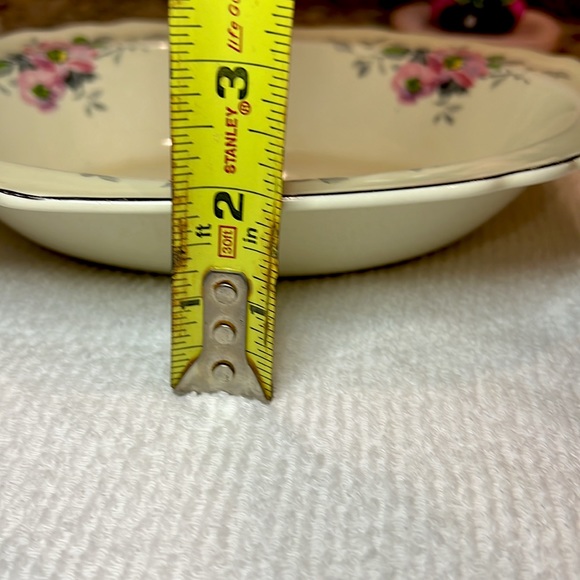 W.S.George Vintage 1940’s Blossoms Serving Dish/Bowl 9.1/4”x7”x2” Silver-Pink - Picture 13 of 13
